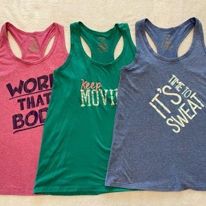 Three Walmart workout tanks